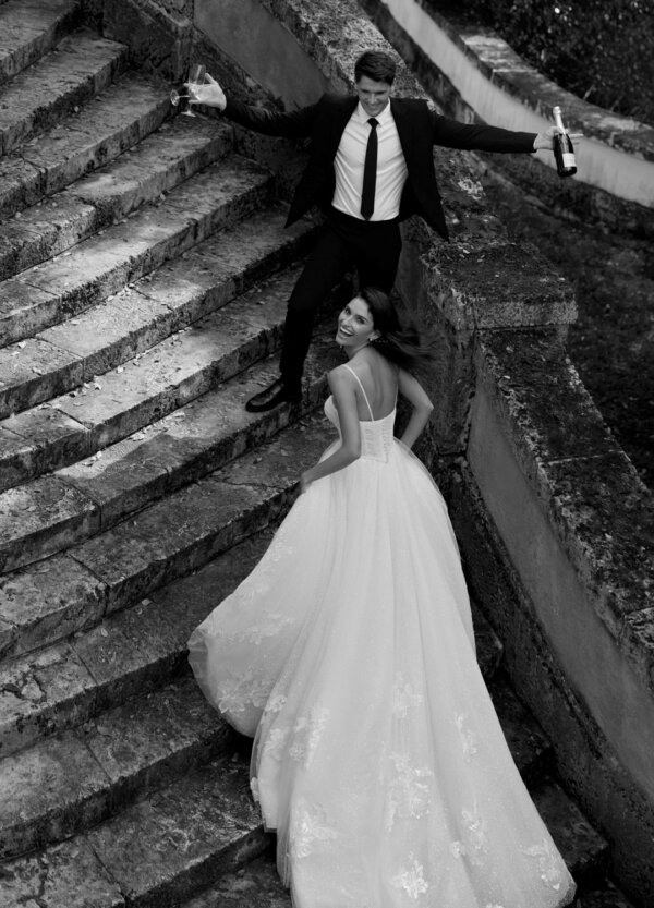 Boss Hochzeitshaus Winsen Luhe Brautkleid Hamburg Bremen Stade Buxtehude Soltau Aire Royal Aire Barcelona Berta moderne Prinzessin glitzertüll (1) p