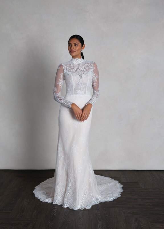 Boss Hochzeitshaus JustinAlexander 55141 FintFlare Brautkleider Hochgeschlossen (2)