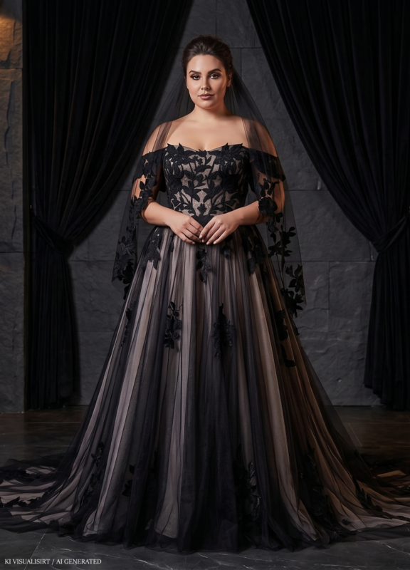 Boss Hochzeithaus Winsen Luhe Brautkleider Bremen Hamburg Lüneburg Hannover Stade Lübeck Buxtehude moderne Brautkleider Niedersachsen schwarzes Brautkleid (1) pr
