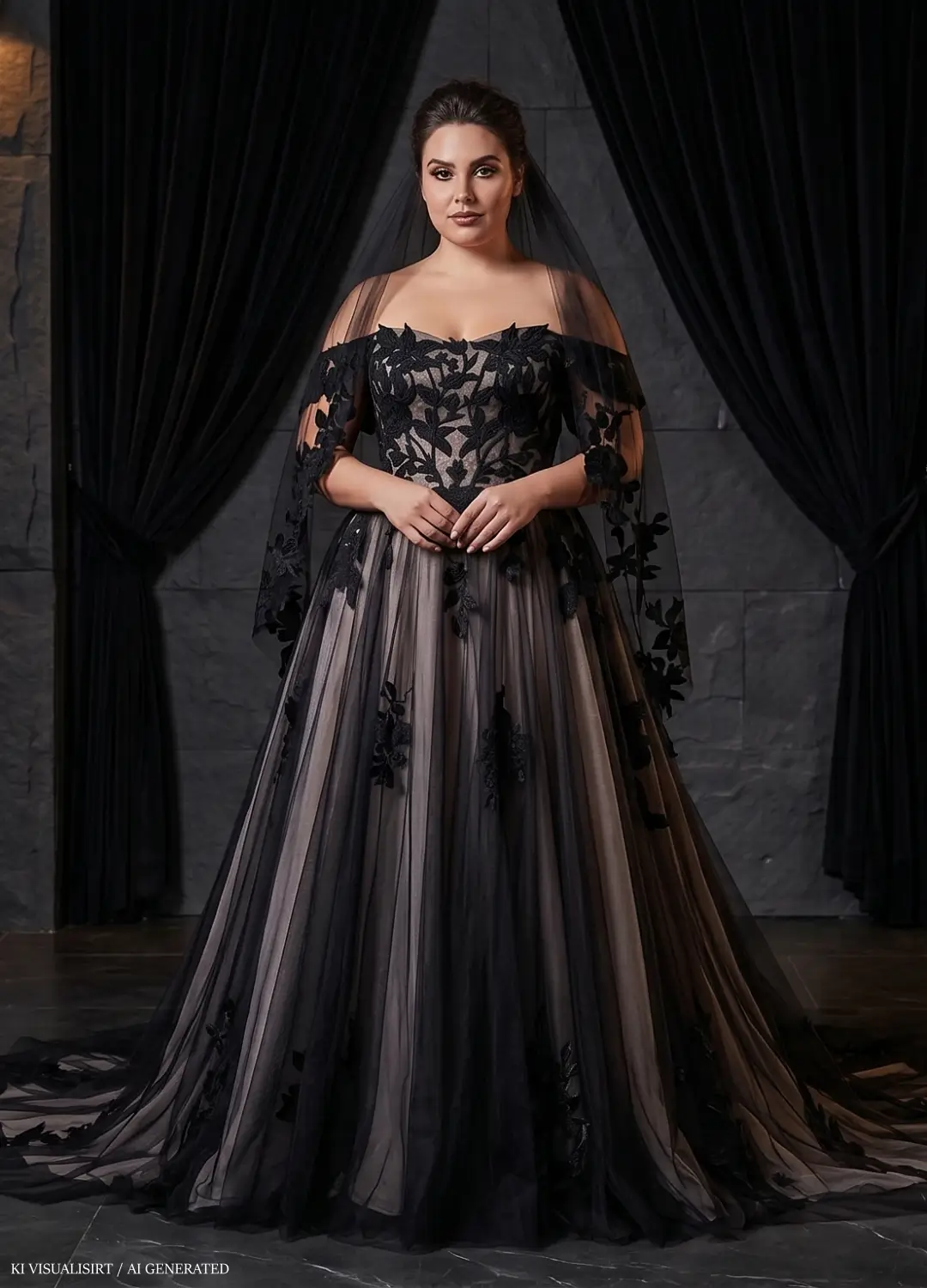 Boss Hochzeithaus Winsen Luhe Brautkleider Bremen Hamburg Lüneburg Hannover Stade Lübeck Buxtehude moderne Brautkleider Niedersachsen schwarzes Brautkleid (1) pr