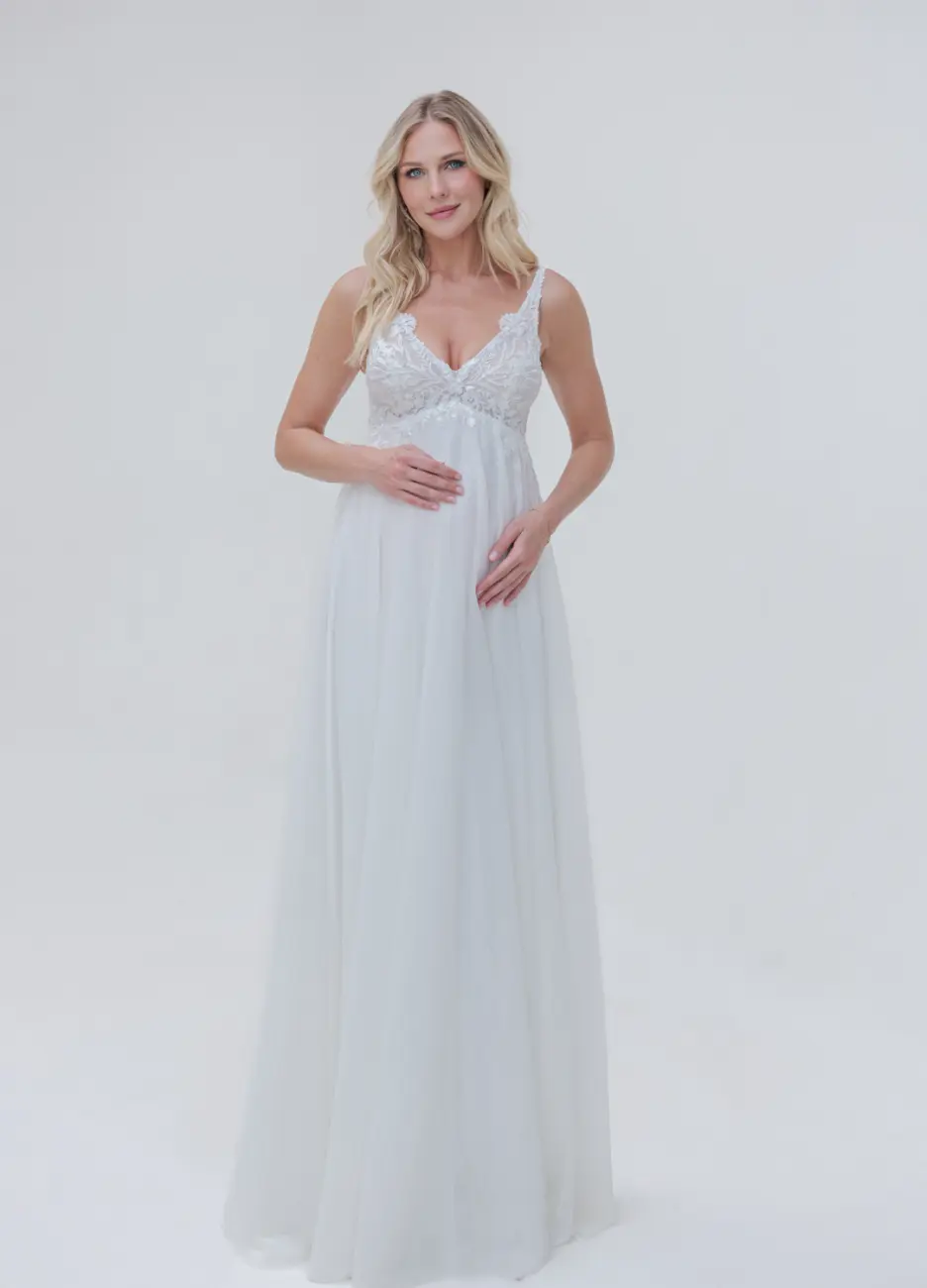 Bosshochzeitshaus Winsen Brautmode Bremen Hamburg Lüneburg Maschen Stade Buxtehude Stelle Niedersachsen Schwangerschaftskleid Umstandskleid MamiLove BS516 (1)